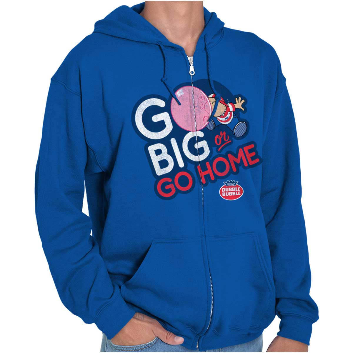Go Big Or Go Home Zip Hoodie-Direct To Garment Print-Brisco Apparel