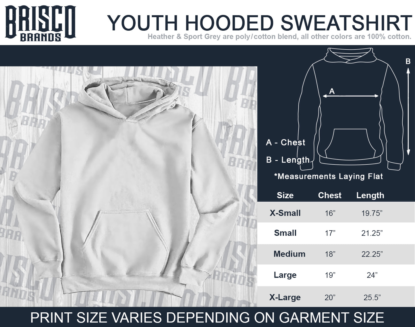Junior Caramels Youth Hoodie-Direct To Garment Print-Brisco Apparel