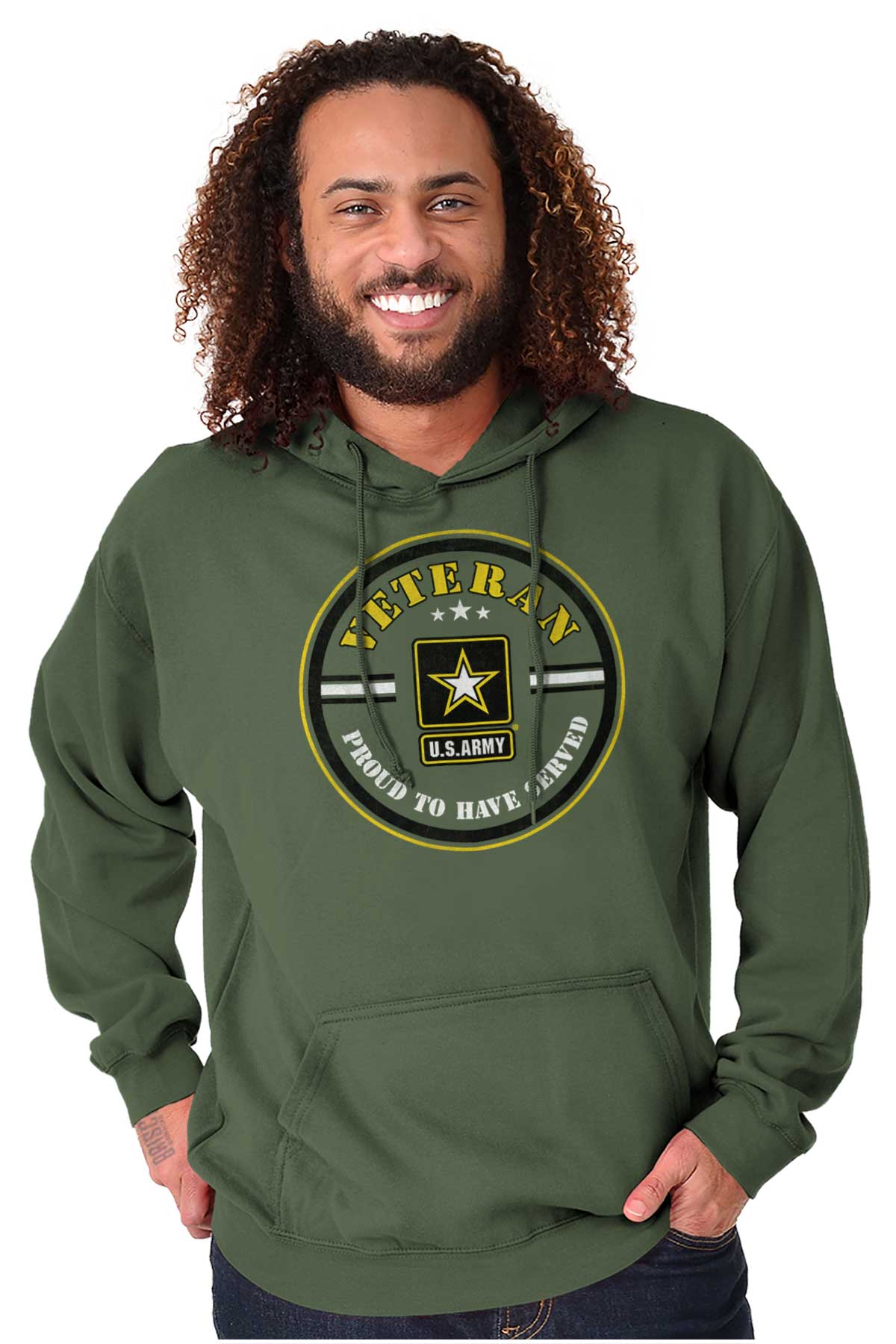 Army Veteran Hoodie-Direct To Garment Print-Brisco Apparel