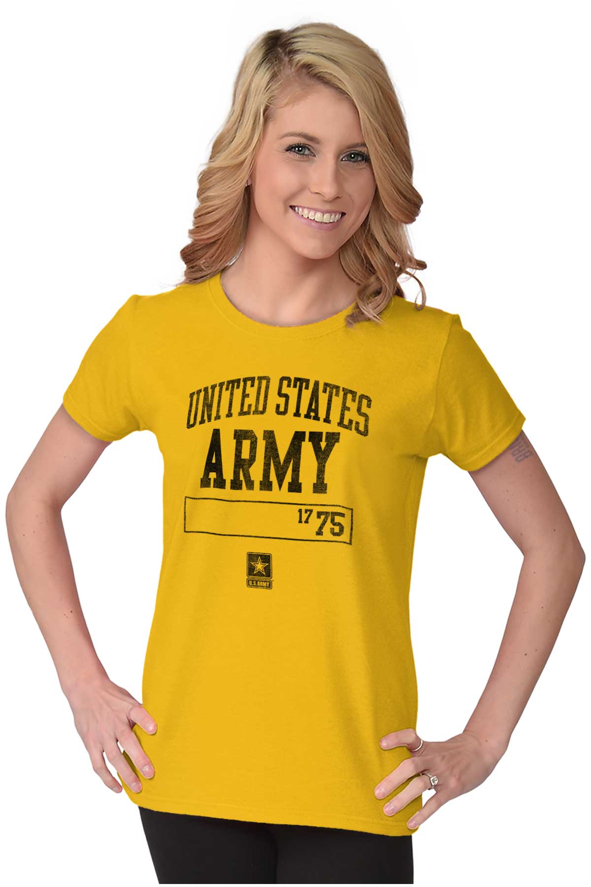 USA Army 75 Ladies T Shirt-Direct To Garment Print-Brisco Apparel