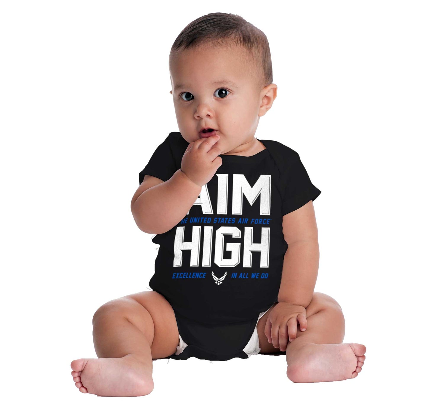 Aim High Excellence Romper Bodysuit-Direct To Garment Print-Brisco Apparel