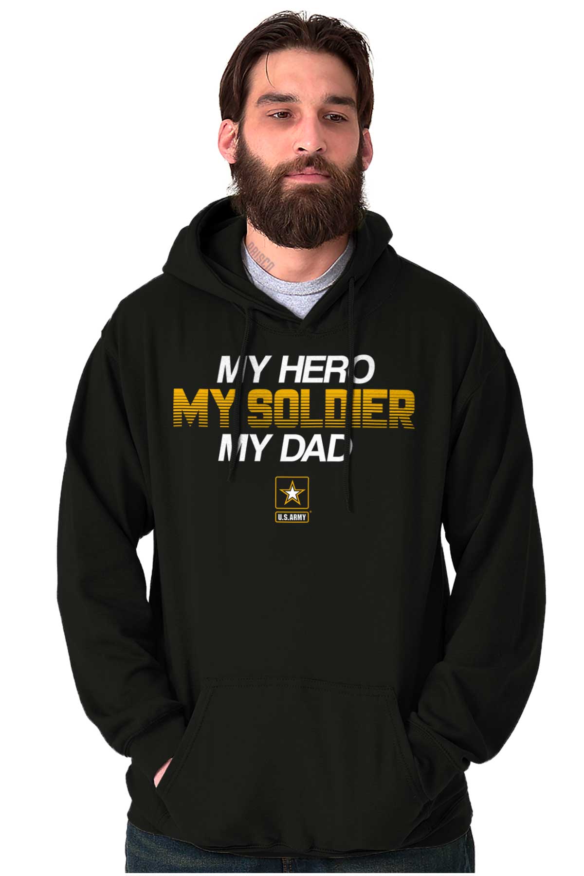 Hero Soldier Dad Hoodie-Direct To Garment Print-Brisco Apparel