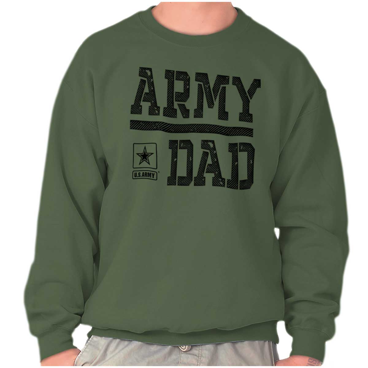 Army Dad Crewneck Sweatshirt-Direct To Garment Print-Brisco Apparel
