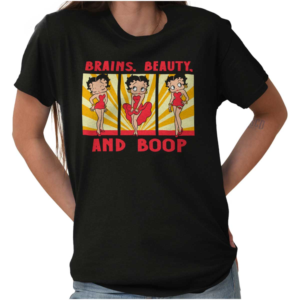 Betty Boop Officially Licensed Poster Women T-Shirt (Black), XX...