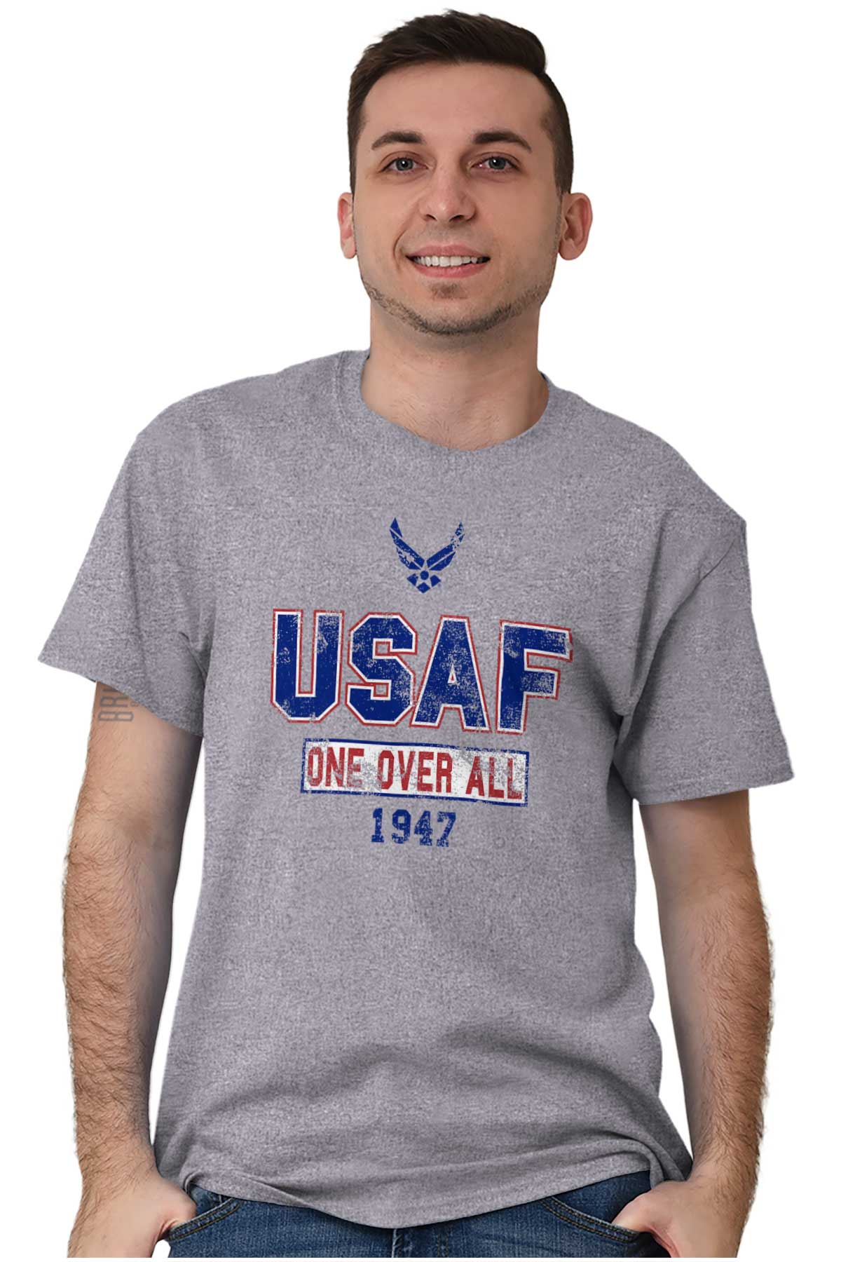 USAF One Over All T Shirt-Direct To Garment Print-Brisco Apparel
