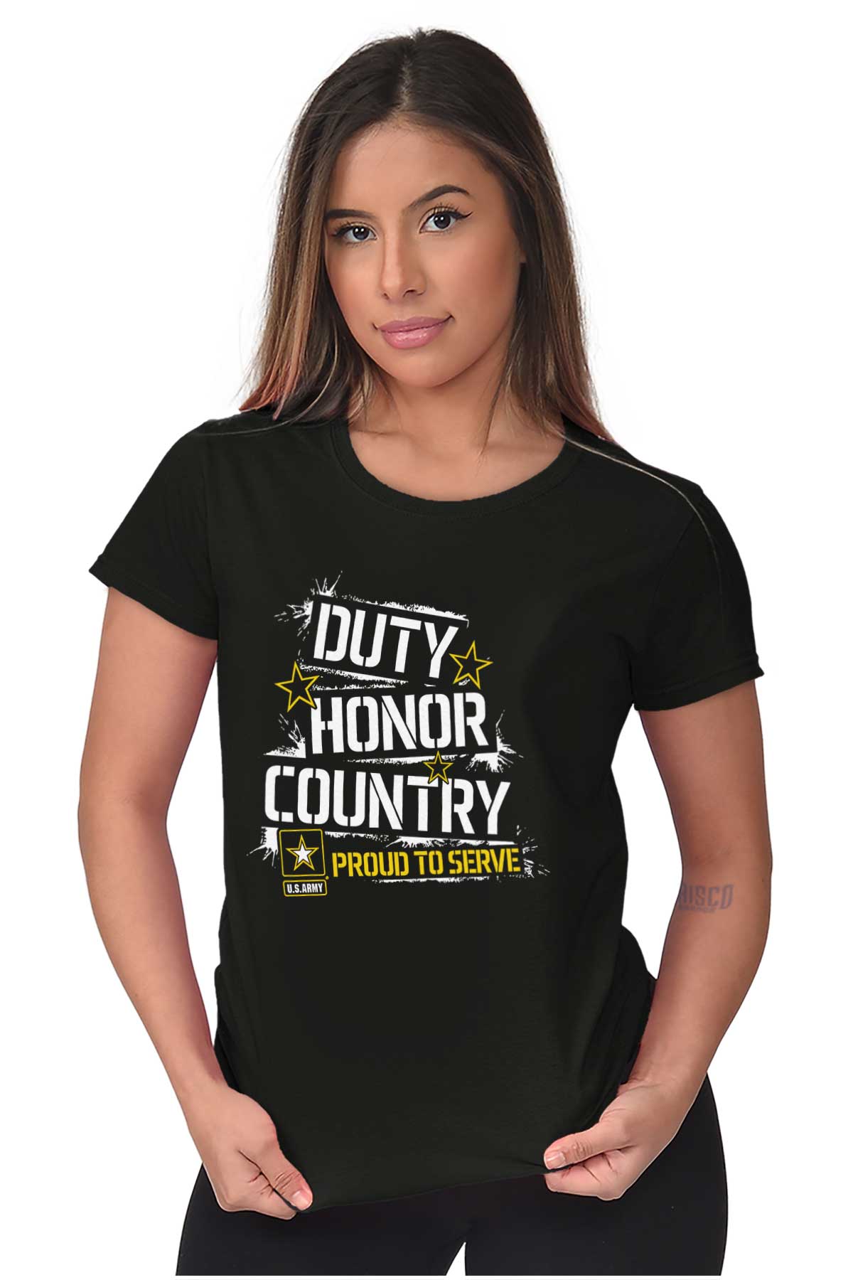 Duty Honor Country Ladies T Shirt-Direct To Garment Print-Brisco Apparel