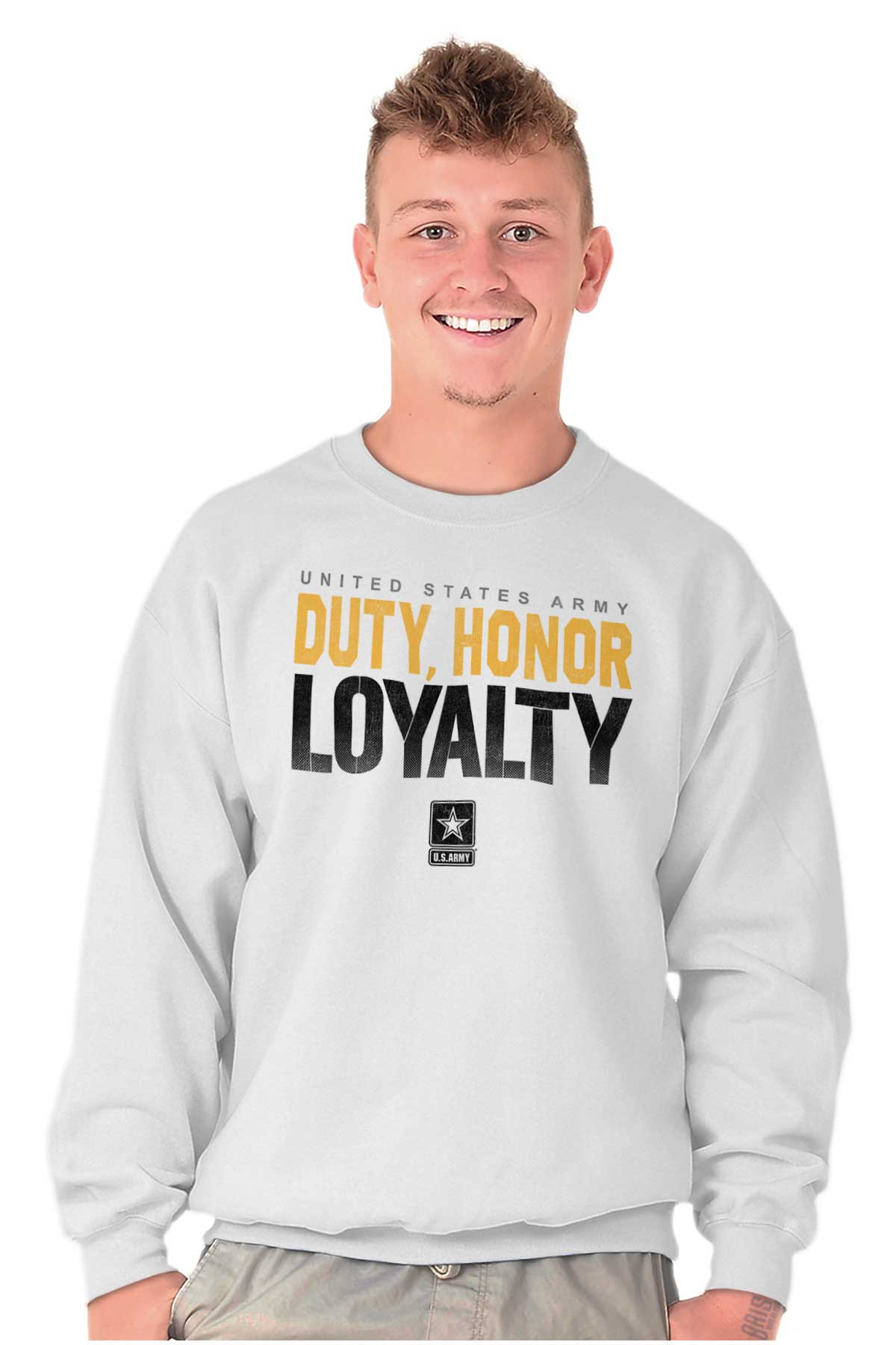 US Army Loyalty Crewneck Sweatshirt-Direct To Garment Print-Brisco Apparel