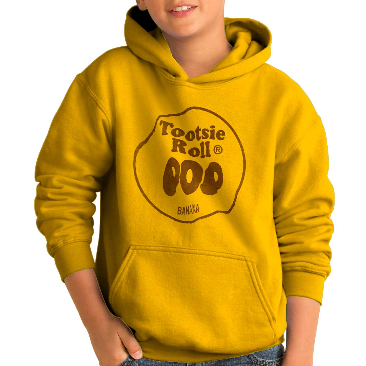 Banana Tootsie Pop Youth Hoodie-Direct To Garment Print-Brisco Apparel