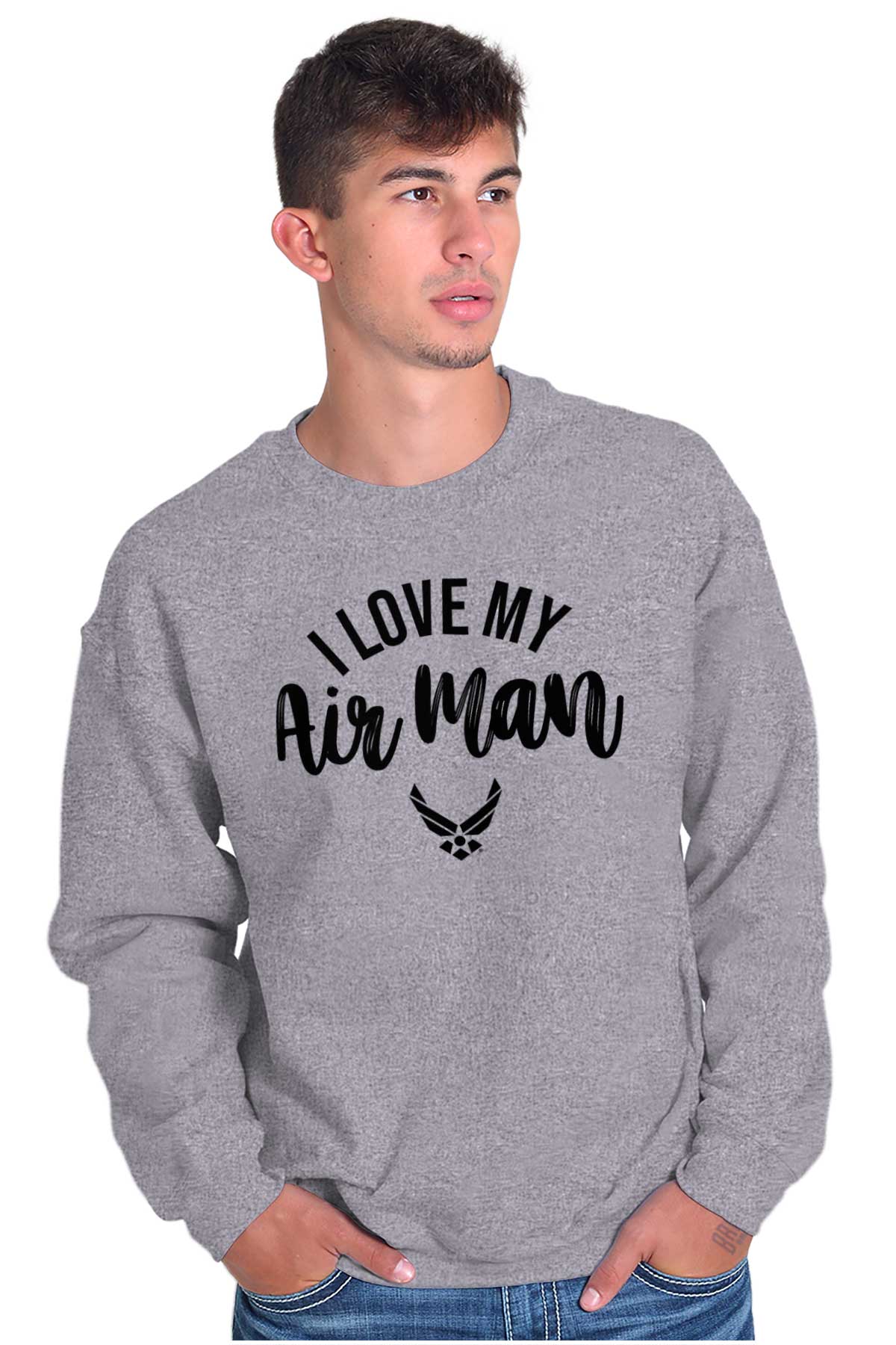 My Air Man Crewneck Sweatshirt-Direct To Garment Print-Brisco Apparel