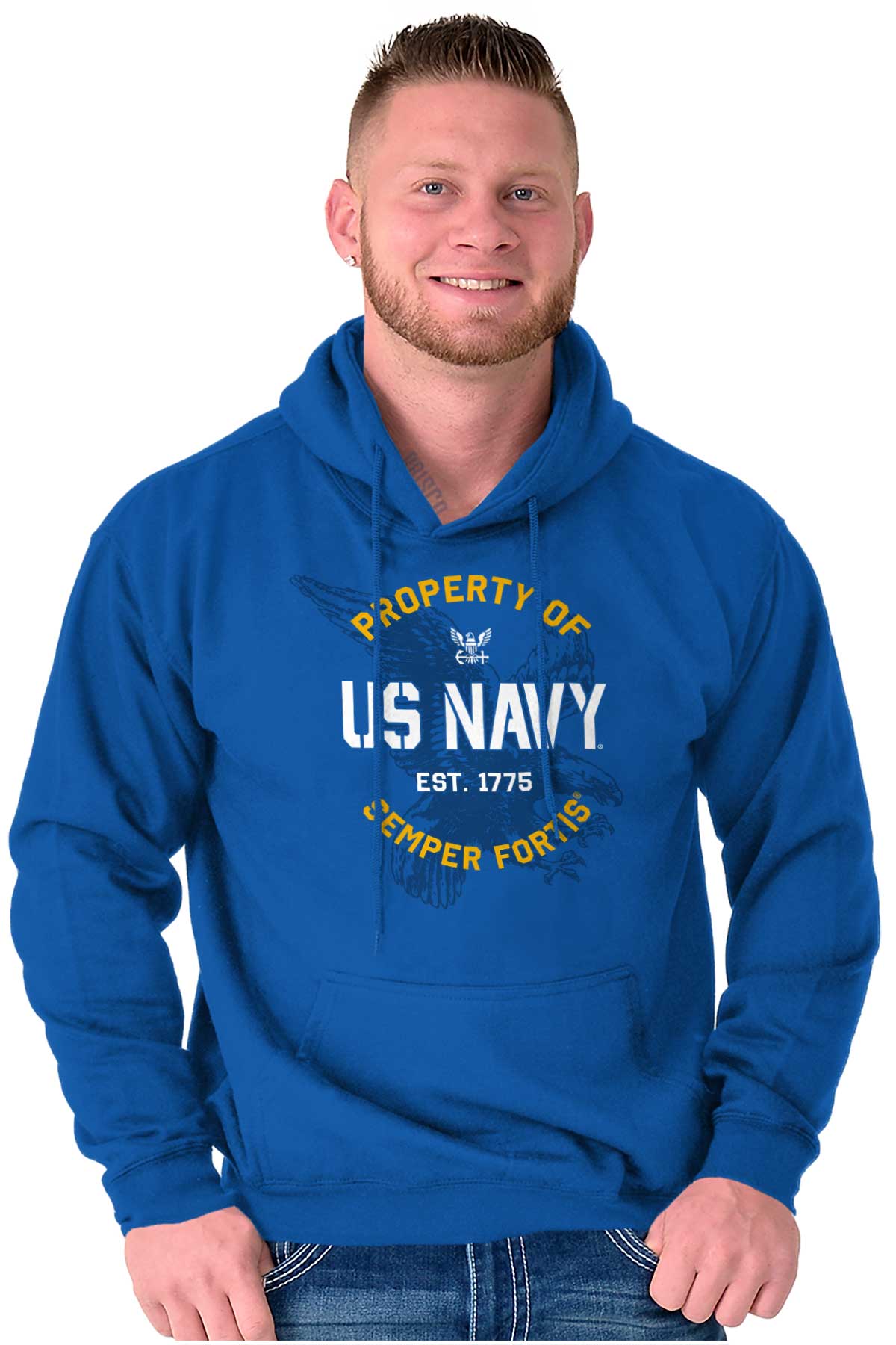 Property of US Navy Hoodie-Direct To Garment Print-Brisco Apparel