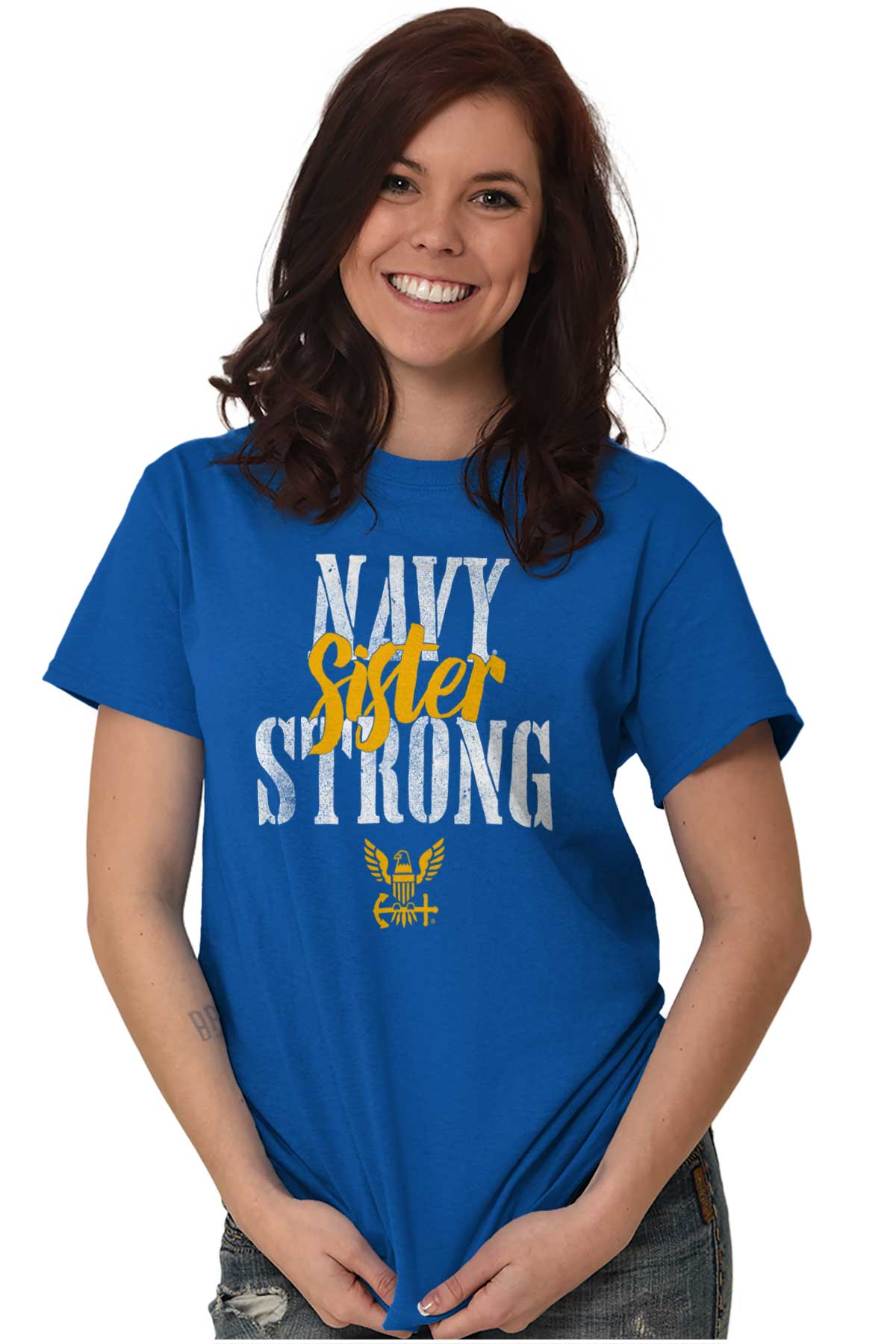 Navy Sister Strong T Shirt-Direct To Garment Print-Brisco Apparel