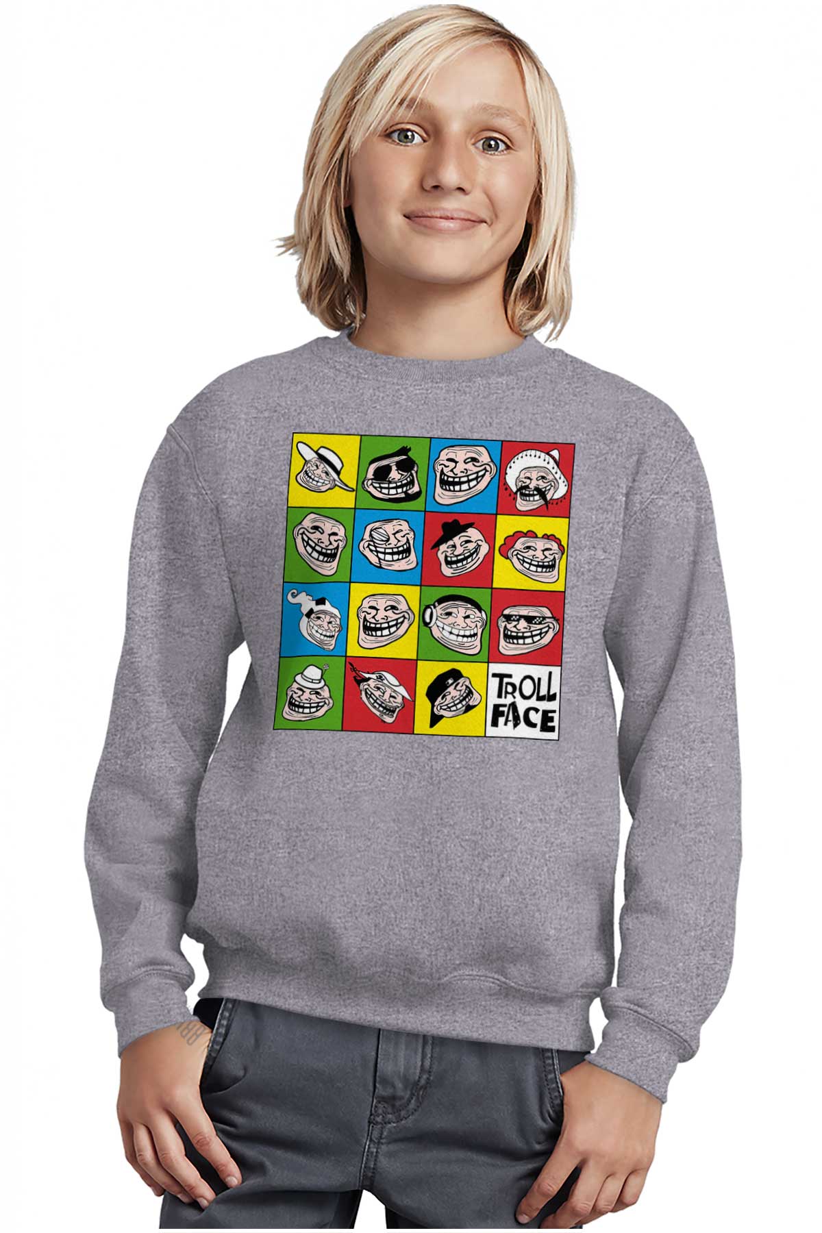 Trollface Funny President Political Meme Youth Crewneck T Shirts