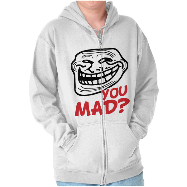 Troll Face You Mad? Zip Hoodie | Troll Face | Brisco Brands