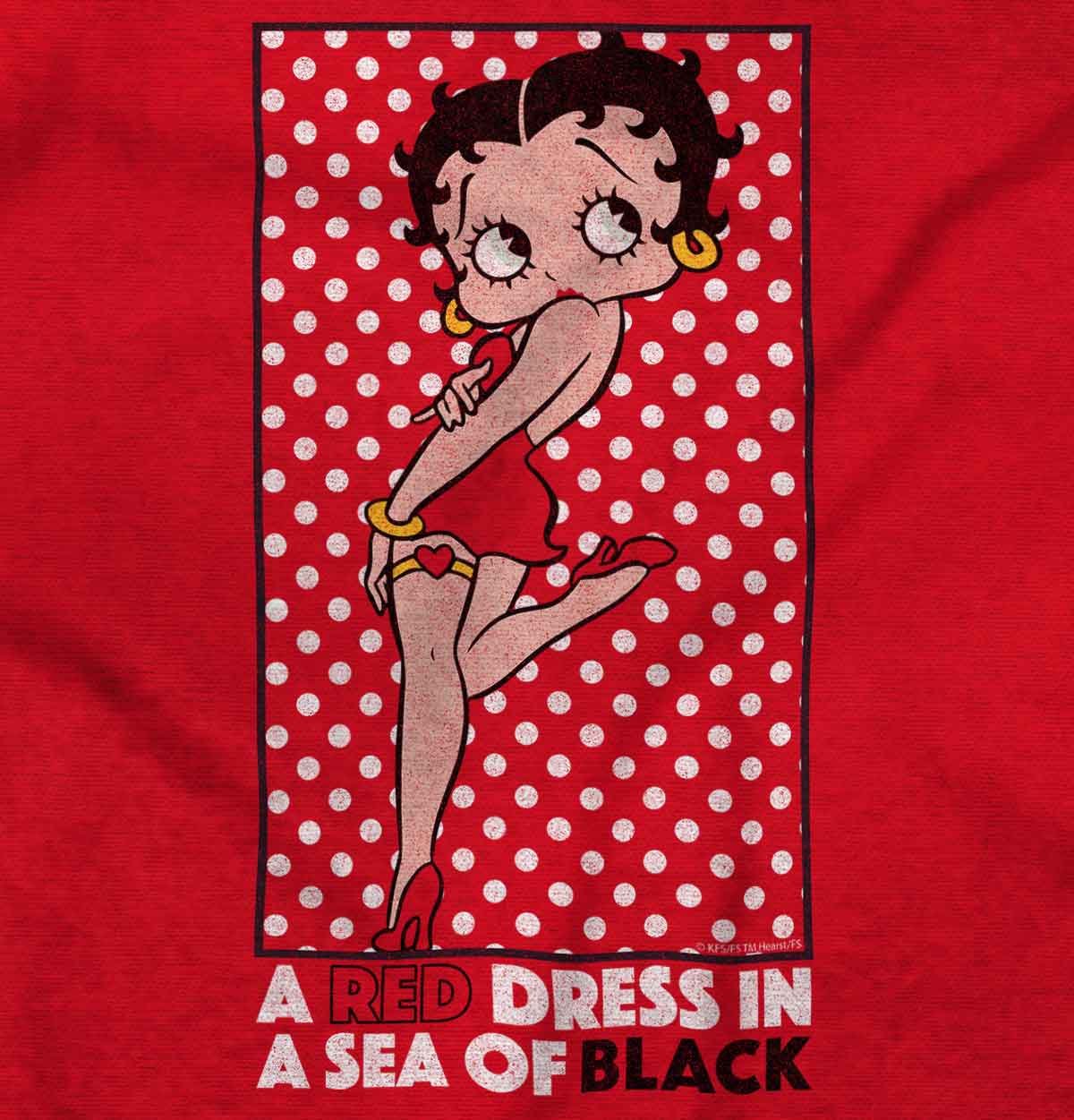 Red Dress Long Sleeve T Shirt | Betty Boop | Officially Licensed | Brisco Brands Brisco Apparel Red Dress Long Sleeve T Shirt | Betty Boop | Officially Licensed | Brisco Brands Brisco Apparel