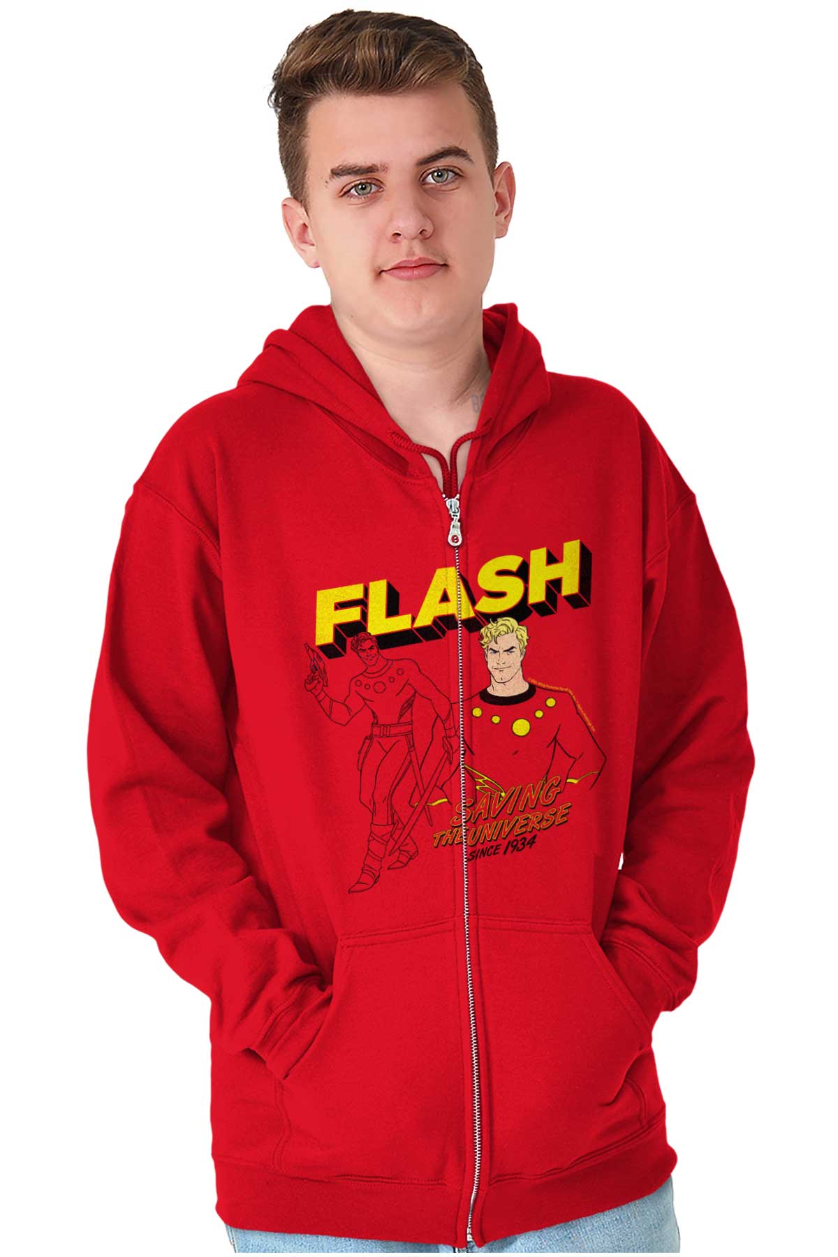 Flash Saving the Universe Zip Hoodie | Flash Gordon | Officially Licensed |  Bris