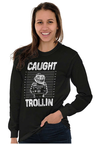 Troll Face Caught Long Sleeve T Shirt | Troll Face