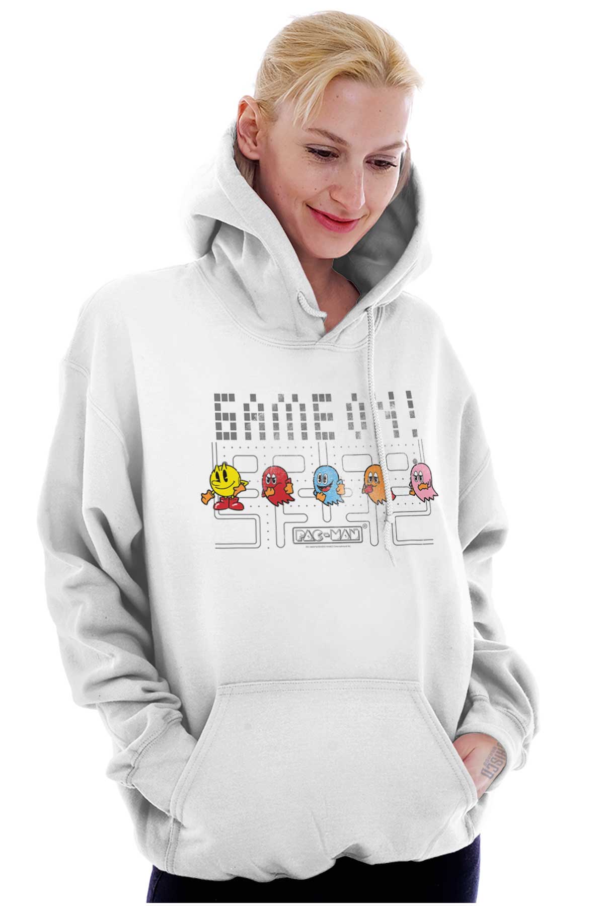 White pac man clearance hoodie