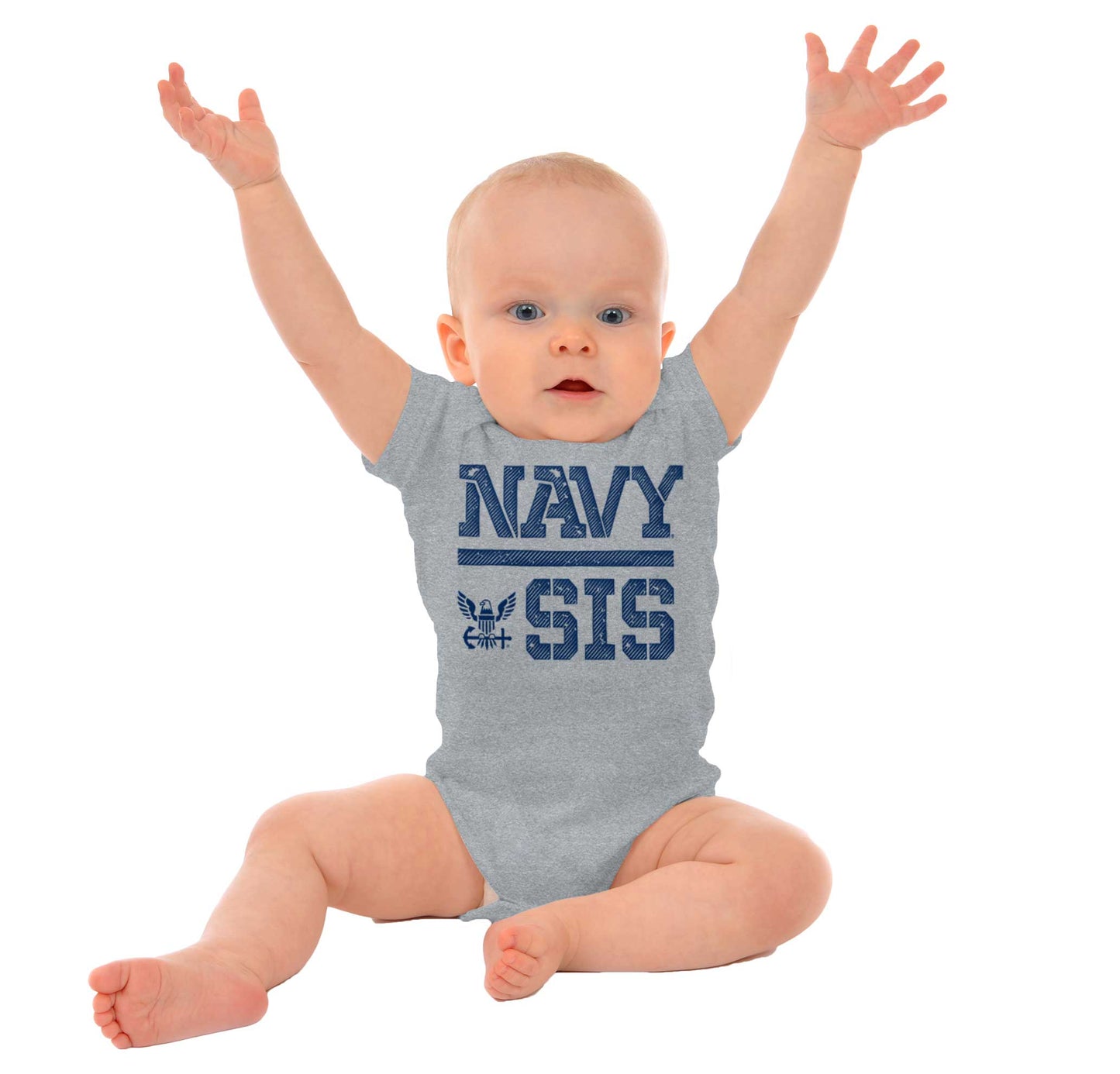 Navy Sis Romper Bodysuit-Direct To Garment Print-Brisco Apparel