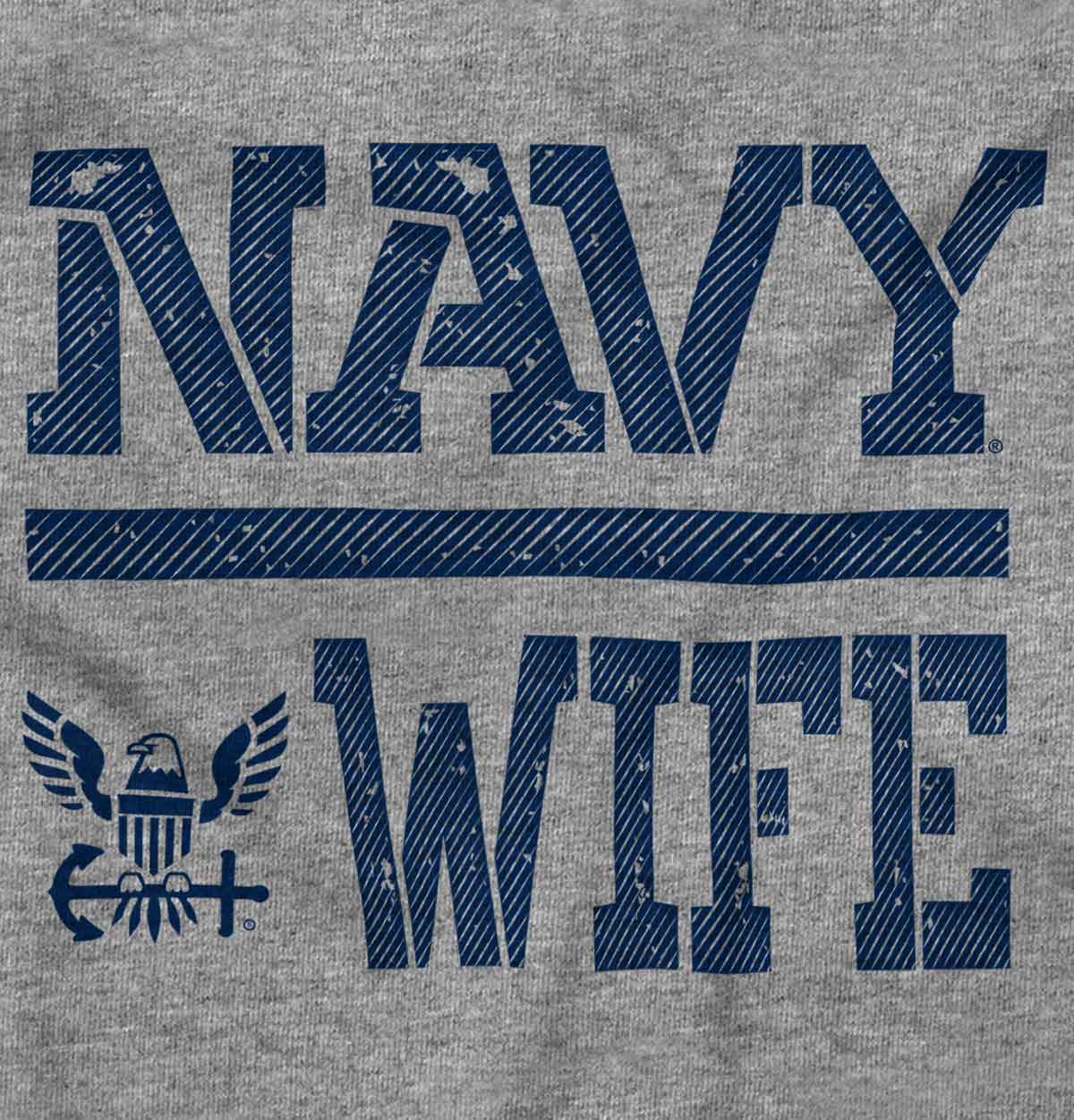 Navy Wife Ladies T Shirt-Direct To Garment Print-Brisco Apparel