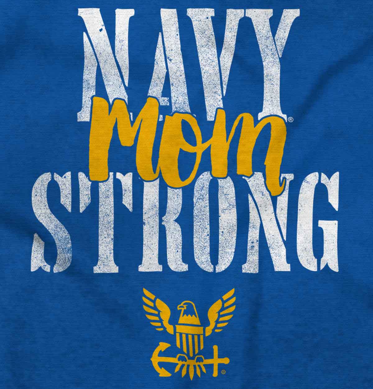Navy Mom Strong Crewneck Sweatshirt-Direct To Garment Print-Brisco Apparel