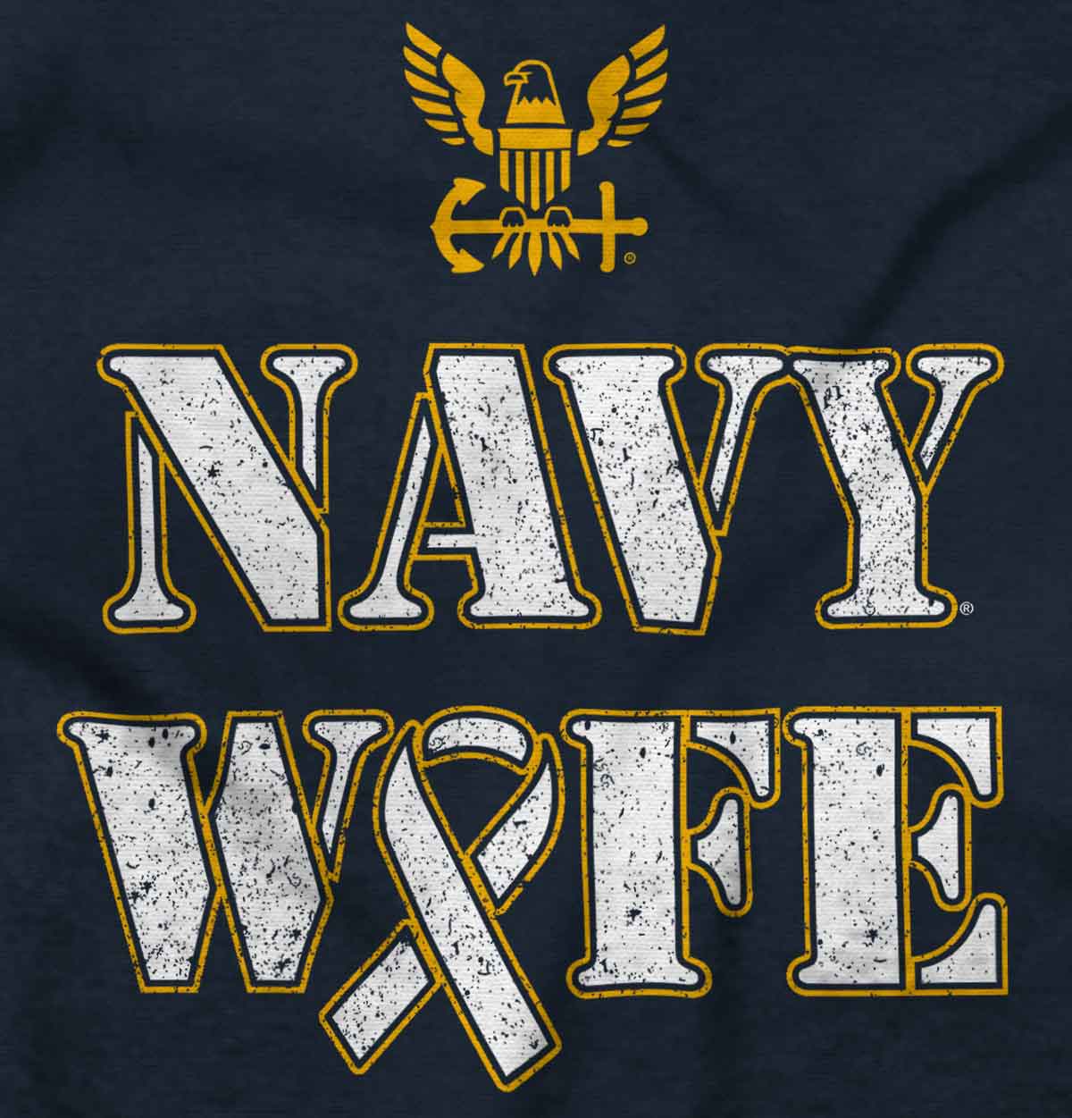 Supportive Navy Wife Hoodie-Direct To Garment Print-Brisco Apparel